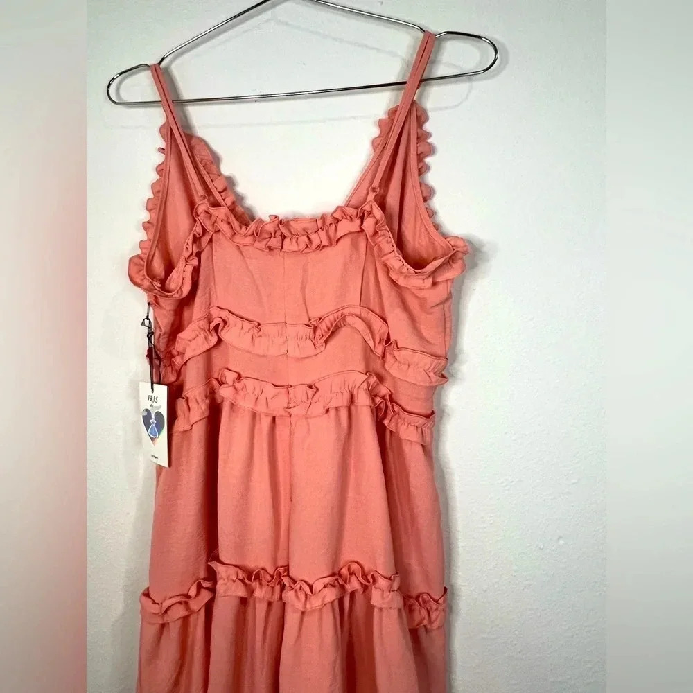 Iris Coral Ruffled Strapped Dress — image 8 of 8